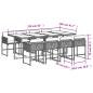 Preview: 9-tlg. Garten-Essgruppe mit Kissen Grau Poly Rattan