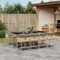 Preview: ARDEBO.de - 9-tlg. Garten-Essgruppe mit Kissen Beigemischung Poly Rattan