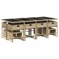 Preview: 13-tlg. Garten-Essgruppe mit Kissen Beige Poly Rattan