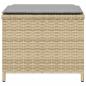 Preview: Gartenhocker mit Kissen 4 Stk. Beigemischung Poly Rattan