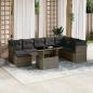 Preview: ARDEBO.de - 9-tlg. Garten-Sofagarnitur mit Kissen Grau Poly Rattan
