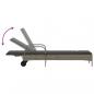Preview: Sonnenliege mit Rollen und Auflage Grau Poly Rattan