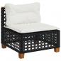 Preview: 7-tlg. Garten-Sofagarnitur mit Kissen Schwarz Poly Rattan