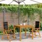 Preview: Gartenstühle 2 Stk. Schwarz Massivholz Akazie und Polypropylen
