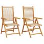 Preview: Gartenstühle 2 Stk. Beige Massivholz Akazie und Polypropylen