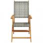 Preview: Gartenstuhl Verstellbar 4 Stk. Grau Poly Rattan Massivholz