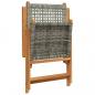 Preview: Gartenstuhl Verstellbar 4 Stk. Grau Poly Rattan Massivholz
