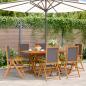 Preview: ARDEBO.de - Gartenstuhl Verstellbar 6 Stk. Anthrazit Stoff und Massivholz