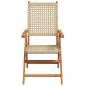 Preview: Gartenstuhl Verstellbar 8 Stk. Beige Poly Rattan Massivholz