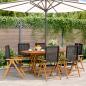 Preview: ARDEBO.de - Gartenstuhl Verstellbar 6 Stk. Schwarz Poly Rattan Massivholz