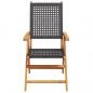 Preview: Gartenstuhl Verstellbar 6 Stk. Schwarz Poly Rattan Massivholz