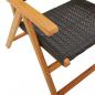 Preview: Gartenstuhl Verstellbar 6 Stk. Schwarz Poly Rattan Massivholz