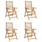 Preview: Gartenstuhl Verstellbar 4 Stk. Beige Massivholz Akazie