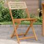 Preview: ARDEBO.de - Bistrostühle 2 Stk. Beige Massivholz Akazie und Poly-Rattan