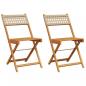 Preview: Bistrostühle 2 Stk. Beige Massivholz Akazie und Poly-Rattan