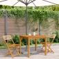 Preview: Bistrostühle 2 Stk. Beige Massivholz Akazie und Poly-Rattan