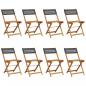 Preview: Gartenstühle 8 Stk. Klappbar Schwarz Poly Rattan & Massivholz