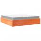 Preview: Bett mit Matratze Wachsbraun 200x200 Massivholz Kiefer
