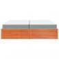Preview: Bett mit Matratze Wachsbraun 200x200 Massivholz Kiefer