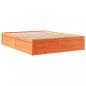 Preview: Bett mit Matratze Wachsbraun 160x200 cm Massivholz Kiefer
