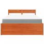 Preview: Bett mit Schubladen und Matratze Wachsbraun 120x190 Massivholz