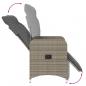 Preview: Gartensessel mit Kissen 2 Stk. Verstellbar Grau Poly Rattan