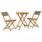 Preview: 3-tlg. Bistro-Set Grau Polypropylen und Massivholz
