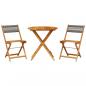 Preview: 3-tlg. Bistro-Set Grau Polypropylen und Massivholz
