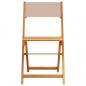 Preview: 3-tlg. Bistro-Set Taupe Stoff und Massivholz