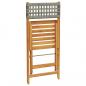 Preview: 5-tlg. Garten-Essgruppe Grau Poly Rattan und Massivholz