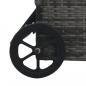 Preview: Sonnenliege mit Rädern Poly-Rattan Braun