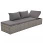 Preview: ARDEBO.de - Outdoor-Lounge-Bett mit Polster & Kissen Poly Rattan Grau