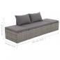 Preview: Outdoor-Lounge-Bett mit Polster & Kissen Poly Rattan Grau