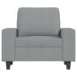 Preview: Sessel mit Hocker Hellgrau 60 cm Stoff