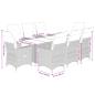 Preview: 9-tlg. Garten-Essgruppe mit Kissen Beige Poly Rattan