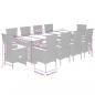 Preview: 11-tlg. Garten-Essgruppe mit Kissen Grau Poly Rattan