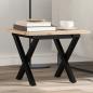 Preview: ARDEBO.de - Couchtisch X-Gestell 40x40x35cm Massivholz Kiefer und Gusseisen