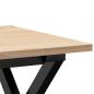 Preview: Couchtisch X-Gestell 40x40x35cm Massivholz Kiefer und Gusseisen