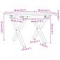 Preview: Couchtisch X-Gestell 40x40x35cm Massivholz Kiefer und Gusseisen