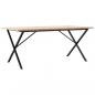 Preview: Esstisch X-Gestell 180x90x75,5 cm Massivholz Kiefer & Gusseisen
