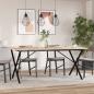 Preview: Esstisch X-Gestell 180x90x75,5 cm Massivholz Kiefer & Gusseisen