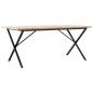 Preview: Esstisch X-Gestell 180x90x75,5 cm Massivholz Kiefer & Gusseisen