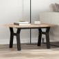 Preview: ARDEBO.de - Couchtisch Y-Gestell 80x50x40,5cm Massivholz Kiefer & Gusseisen