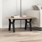 Preview: Couchtisch Y-Gestell 80x50x40,5cm Massivholz Kiefer & Gusseisen