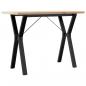 Preview: Esstisch Y-Gestell 100x50x75,5 cm Massivholz Kiefer & Gusseisen