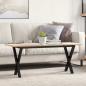 Preview: ARDEBO.de - Couchtisch X-Gestell 110x40x45 cm Massivholz Kiefer & Gusseisen