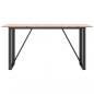 Preview: Esstisch O-Gestell 160x80x75 cm Massivholz Kiefer und Gusseisen