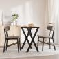 Preview: Esstisch X-Gestell 80x50x75 cm Massivholz Kiefer und Gusseisen