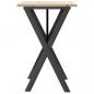 Preview: Esstisch X-Gestell 80x50x75 cm Massivholz Kiefer und Gusseisen