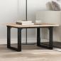 Preview: ARDEBO.de - Couchtisch O-Gestell 70x70x40cm Massivholz Kiefer und Gusseisen